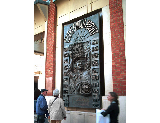 Covent Garden Commemorative Relief, bronze, height: 4m. Worshipful Company of Fruiterers
